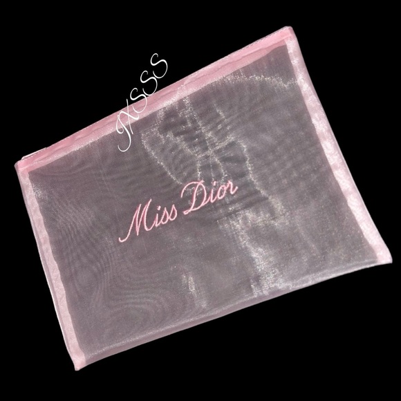 Dior Handbags - Baby-Pink (Mesh) Dior Beauty (Miss Dior) Embroidered Cosmetic-Makeup Bag